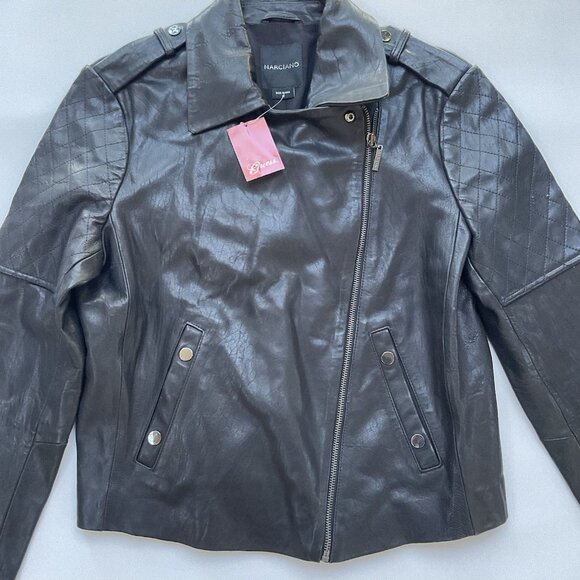 Marciano By Guess Women’s Biker Leather Black Jacket Size M - Picture 4 of 13